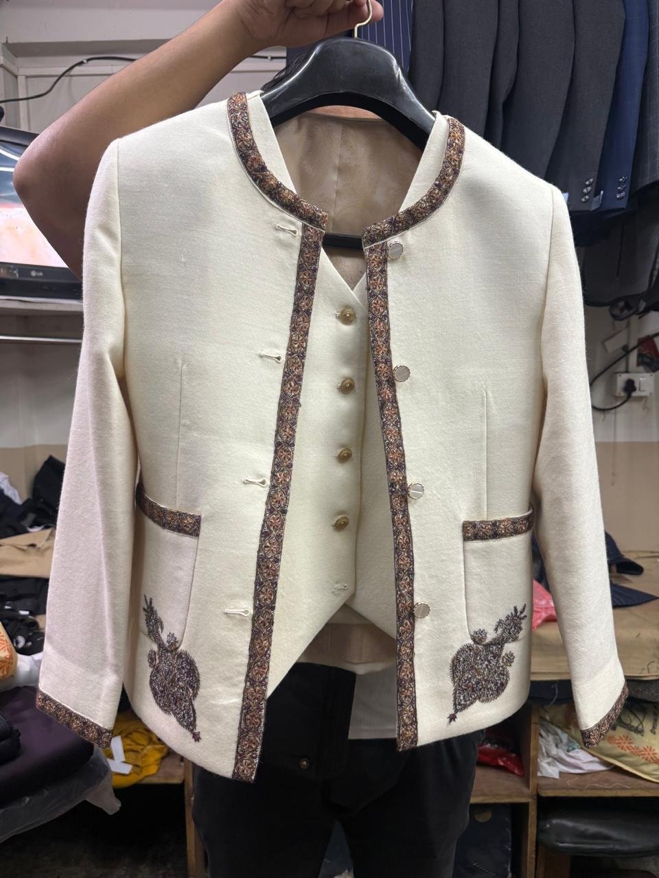 Occasion jacket held by master cutter