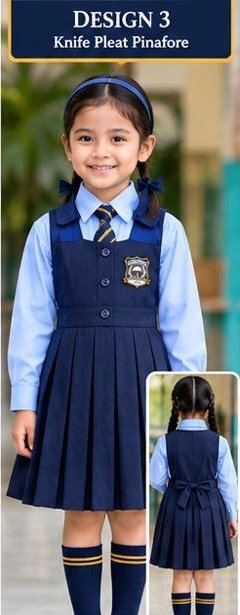 Design 3 Knife Pleat Pinafore with back view