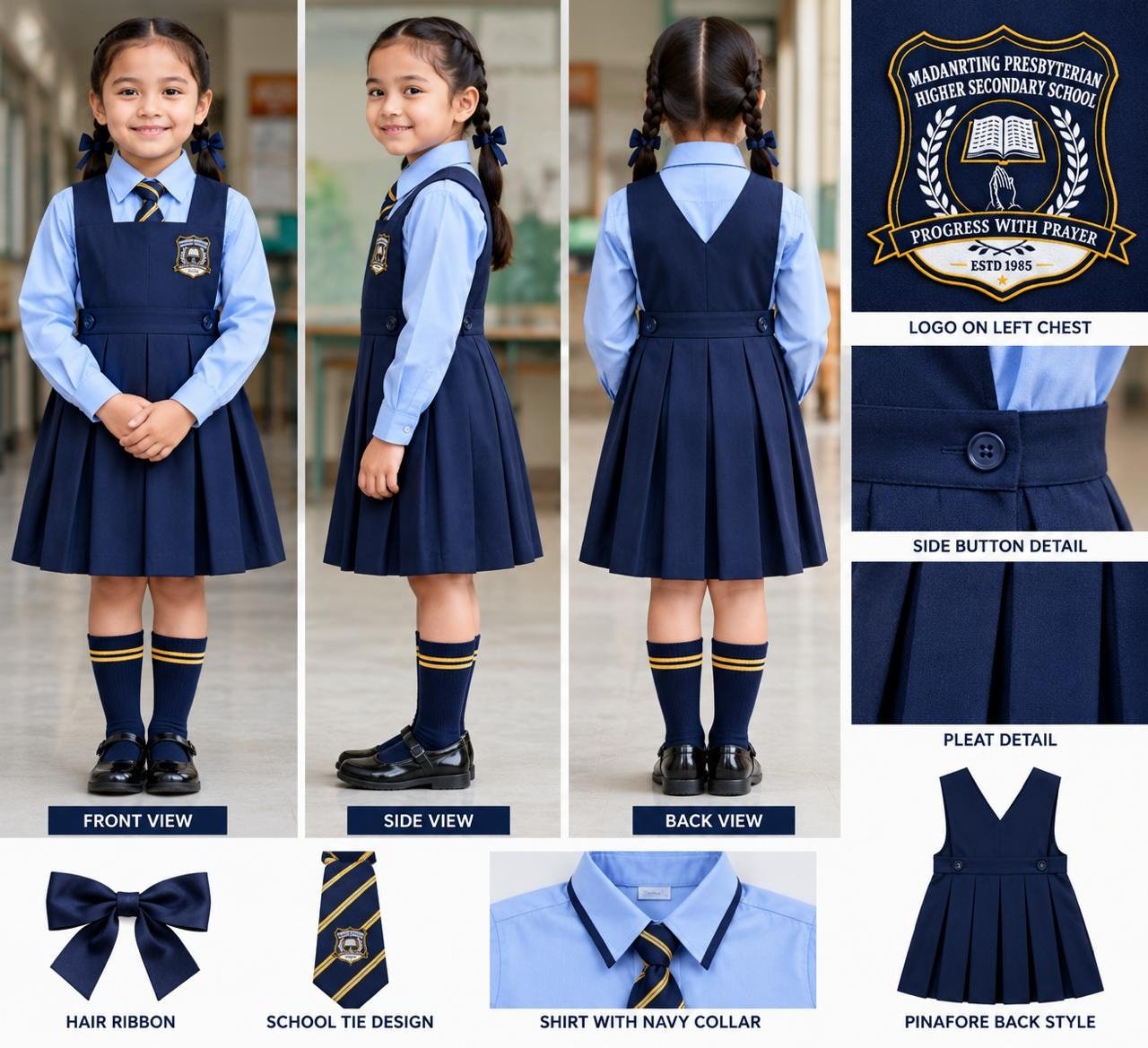 School Pinafore Uniform Set